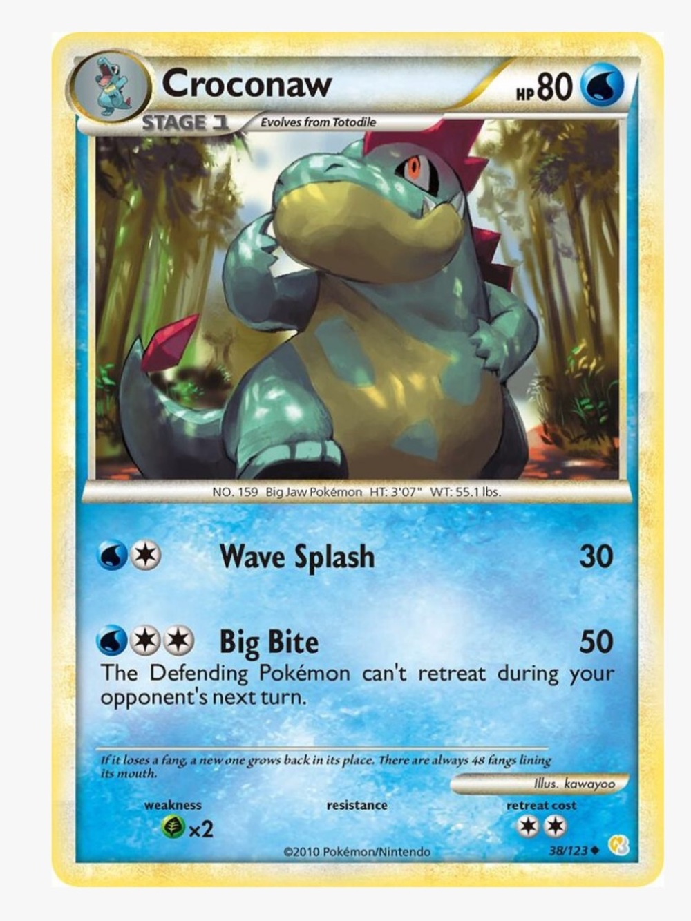 Croconaw HeartGold SoulSilver Pokemon Trading Card